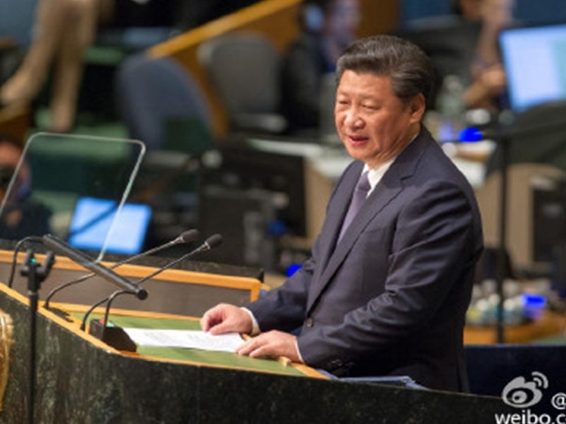 习近平联大首演讲引爆全场 三十元首等握手(图)