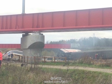 祸不单行!法国一高铁出轨后起火 至少5人死(图)