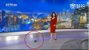 央视女主播意外踢掉高跟鞋后淡定主持引热传(图)