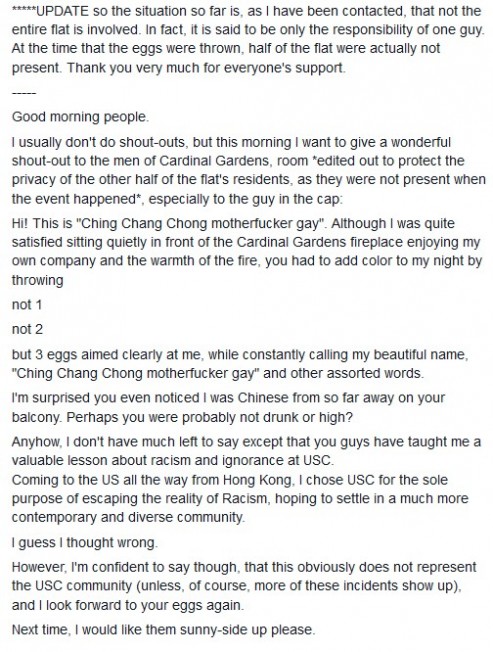 白人仇视华裔学生 边辱骂边扔三鸡蛋(组图)