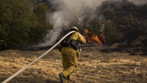 高温炙烤加州 多地爆发野火 蔓延十分迅速(高清)