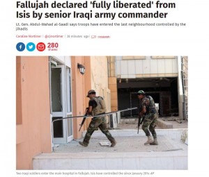 伊拉克称完全解放法鲁贾 宣告战役结束(图)