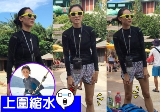 似郑爽！张柏芝暴瘦上围缩水惊现火柴腿(组图)