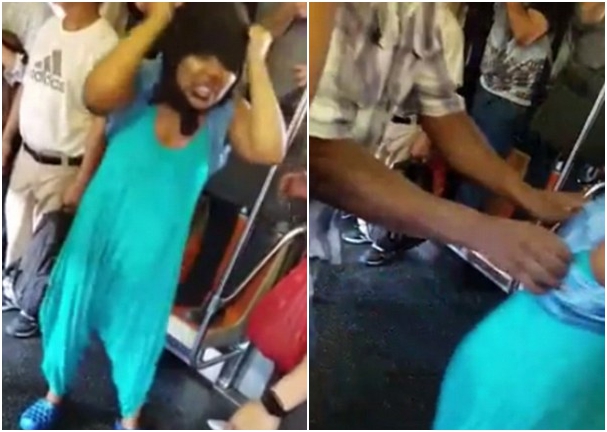 美国女子地铁上撒尿倒虫 乘客陷入恐慌(视频)