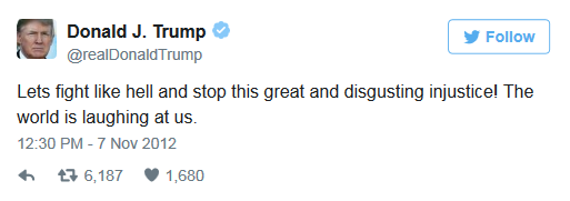 4年前奥巴马干掉罗姆尼,川普在推特上这样说(图)