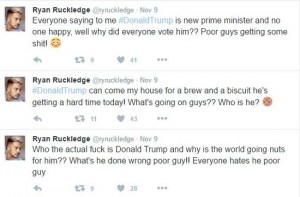 英国真人秀男星不识川普 收死亡威胁秒道歉(组图)