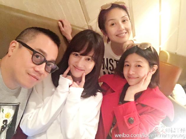 杨千嬅晒陈乔恩陈妍希探班合照:一起素颜(图)