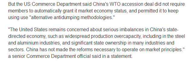 美方回应中国申诉声称:“替代国”做法合规 (图)