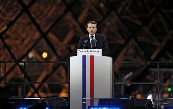 马克龙发表胜选演说:将团结法国,消除民众恐惧