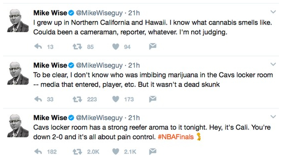 趁在加州畅开吸?NBA总决赛 骑士更衣室满是大麻味